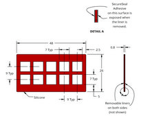 Grace Bio-Labs Press-To-Seal silicone isolator, PSA both sides wells, 10 (Square, 7 x 7 x 0.8 mm), (Adhesive both sides)