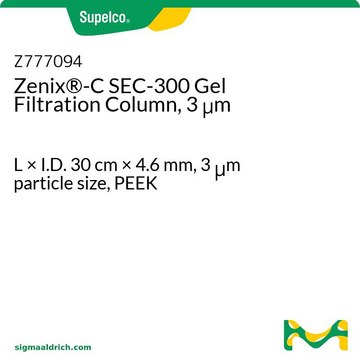 Zenix&#174;-C SEC-300 Gel Filtration Column, 3 &#956;m L × I.D. 30&#160;cm × 4.6&#160;mm, 3&#160;&#956;m particle size, PEEK