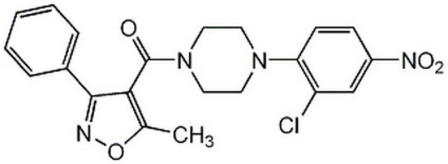 Nucleozin A cell-permeable isoxazolylpiperazine compound that is shown to inhibit influenza A H1N1 (A/WSN/33 strain), H3N2 (clinical isolate), and H5N1 (A/Vietnam/1194/04) replication in MDCK cells.