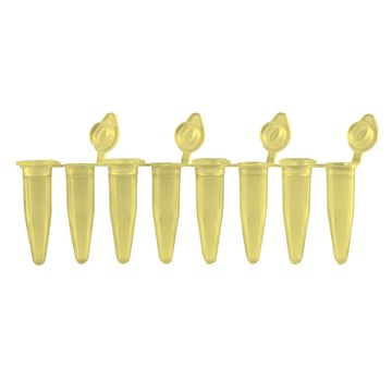 MTC™&nbsp;Bio Pure.Amp™™&nbsp;PCR 8 Tube Strips capacity 0.2 mL, flat cap (attached), yellow, pack of 120 ea