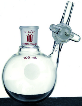 Synthware&#8482; single neck reaction flask with glass stopcock capacity 500&#160;mL, joint: ST/NS 24/40