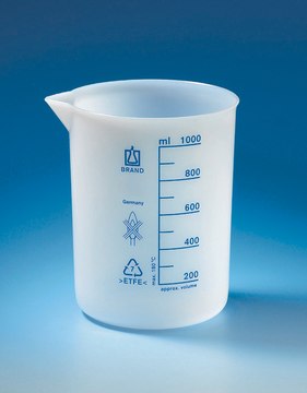 BRAND&#174; ETFE beaker with spout, low form volume 25&#160;mL, with graduation