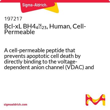 Bcl-xL BH44&#8331;23, Human, Cell-Permeable A cell-permeable peptide that prevents apoptotic cell death by directly binding to the voltage-dependent anion channel (VDAC) and blocking its activity.