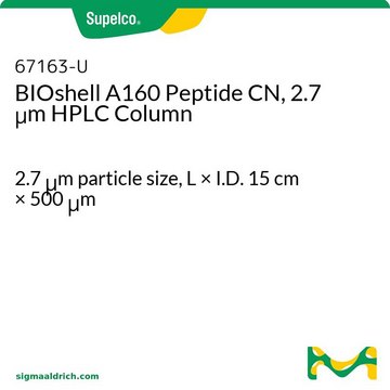 BIOshell A160 Peptide CN, 2.7 &#956;m HPLC Column 2.7&#160;&#956;m particle size, L × I.D. 15&#160;cm × 500&#160;&#956;m