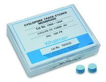 Whatman® Cyclopore® polycarbonate and polyester membranes pore size 0.2 μm, diam. (25 mm), pack of 100 ea
