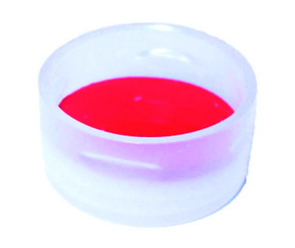 用于卡口样品瓶的瓶盖 clear polyethylene cap, red PTFE/silicone, thread for 11 mm (snap ring), pkg of 100&#160;ea