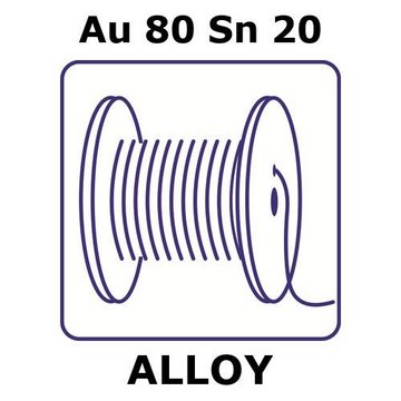 Gold-tin alloy, Au80Sn20 0.2m wire, 0.5mm diameter, as drawn