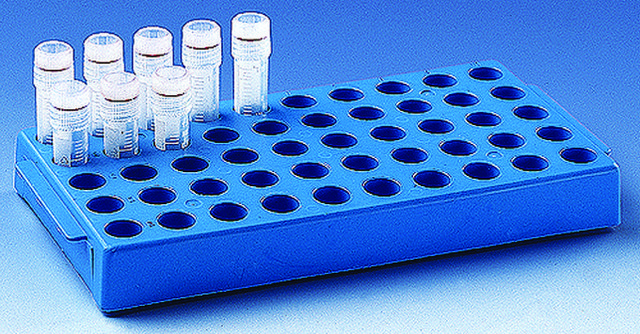 BRAND&#174; rack for cryogenic tubes Holds 50 x cryovials