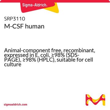 M-CSF 人 Animal-component free, recombinant, expressed in E. coli, &#8805;98% (SDS-PAGE), &#8805;98% (HPLC), suitable for cell culture