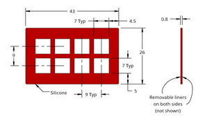 Grace Bio-Labs Press-To-Seal silicone isolator, No PSA wells, 8 (Square, 7mm x 7mm x 0.8mm depth)