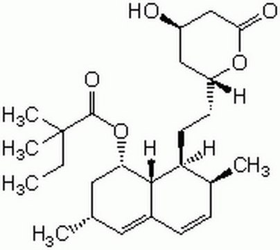 Simvastatin A lipophilic 3-hydroxy-3-methylglutaryl coenzyme A (HMG-CoA) reductase inhibitor that blocks Ras function through inhibition of farnesylation.