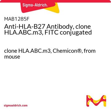 Anti-HLA-B27 Antibody, clone HLA.ABC.m3, FITC conjugated clone HLA.ABC.m3, Chemicon&#174;, from mouse