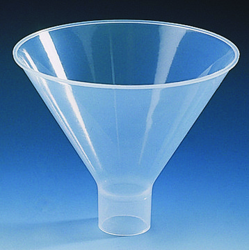 BRAND&#174; PP powder funnel short wide stem top diam. 120&#160;mm, bottom diam. 30&#160;mm