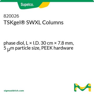 TSKgel&#174; SWXL Columns phase diol, L × I.D. 30&#160;cm × 7.8&#160;mm, 5&#160;&#956;m particle size, PEEK hardware