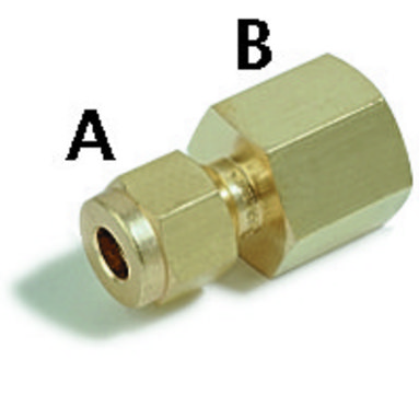 Swagelok&#174; Connector to Female NPT Swagelok&#174; 400-7-2, stainless steel, 1/4 in. Swagelok, 1/8 in. female NPT