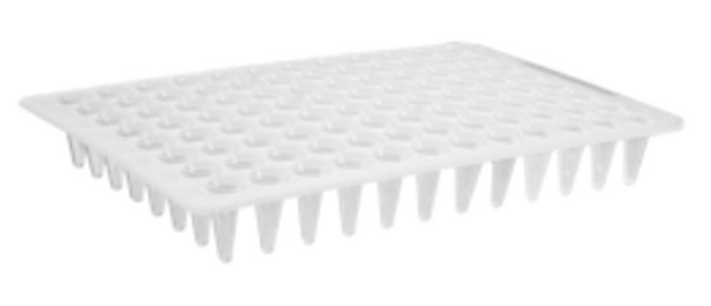 PCR microplate with flat top low profile, size 96&#160;wells, pkg of 4x25plates/cs, clear