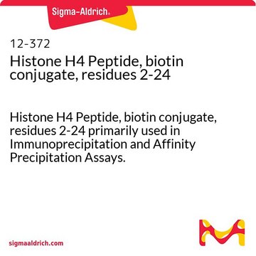 Histone H4 Peptide, biotin conjugate, residues 2-24 Histone H4 Peptide, biotin conjugate, residues 2-24 primarily used in Immunoprecipitation and Affinity Precipitation Assays.