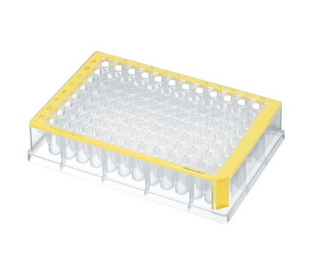 Eppendorf&#174; Deepwell plates, Protein LoBind, 96 wells capacity 500&#160;&#956;L, yellow, pkg of 40&#160;ea