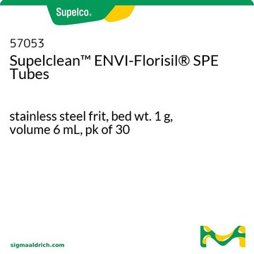 Supelclean&#8482; ENVI-Florisil&#174; 固相萃取管 stainless steel frit, bed wt. 1&#160;g, volume 6&#160;mL, pk of 30