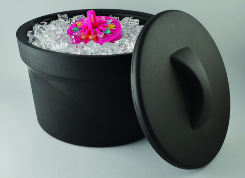 Magic Touch 2&#8482; ice bucket with lid capacity 2.5&#160;L, black, pack of 1&#160;ea