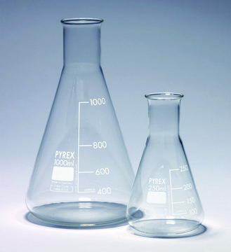 Pyrex&#174; Erlenmeyer flask, narrow neck, with printed trace code capacity 250&#160;mL