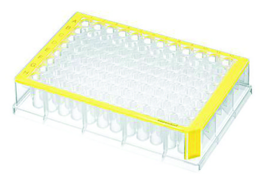 Eppendorf&#174; Deepwell Plate 96/500&#956;L sterile, volume 500&#160;&#956;L, yellow border with clear wells, pkg of 40&#160;plates (5 bags x 8 plates)