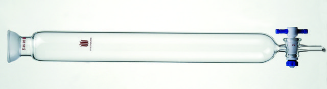 Synthware&#8482; chromatography column with with spherical joint and PTFE stopcock joint: ST/NS 35/20, I.D. × L 26.0&#160;mm × 457&#160;mm