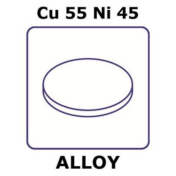 Constantan - resistance alloy, Cu55Ni45 foil, 50mm disks, 0.02mm thickness, as rolled