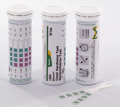 Total Hardness Test colorimetric, water hardness 3-21&#160;°d, water hardness 4-26&#160;°e, water hardness 5-37&#160;°f, MQuant&#174;