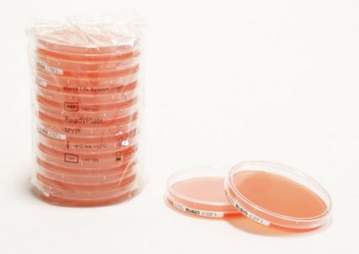 ReadyPlate&#8482; Mannitol Egg Yolk Polymyxin Agar for determination of Bacillus cereus in Food sample in accordance to ISO 7932 and ISO 21871, pkg of (90 mm plate (20 or per box))