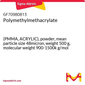 Polymethylmethacrylate (PMMA, ACRYLIC), powder, mean particle size 48micron, weight 500&#160;g, molecular weight 900-1500k g/mol