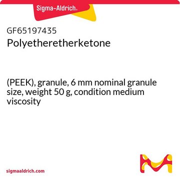 Polyetheretherketone (PEEK), granule, 6&#160;mm nominal granule size, weight 50&#160;g, condition medium viscosity