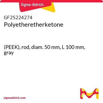 Polyetheretherketone (PEEK), rod, diam. 50 mm, L 100 mm, gray