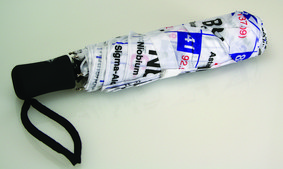 Periodic table umbrella, retractable 42 in. arc, folds to be 11 in. long