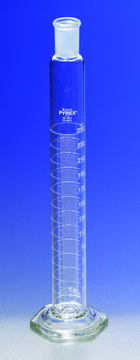 Pyrex&#174; single metric scale graduated cylinder, with female joint volume 100&#160;mL