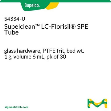 Supelclean&#8482; LC-Florisil&#174; SPE Tube glass hardware, PTFE frit, bed wt. 1&#160;g, volume 6&#160;mL, pk of 30