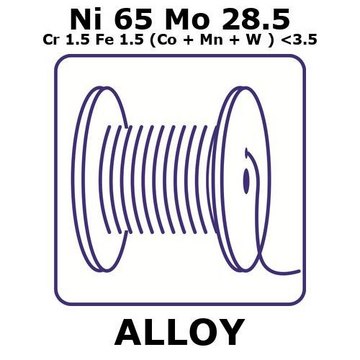 Hastelloy&#174; B-3 alloy, Ni65Mo28.5Cr1.5Fe1.5(Co+Mn+W)3.5max 10m wire, 0.5mm diameter, annealed