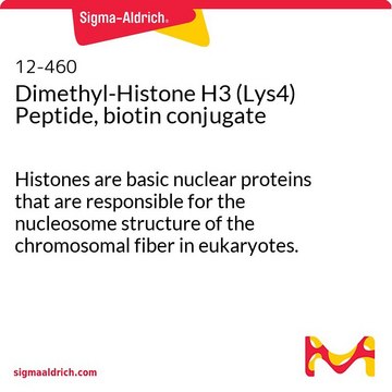 Dimethyl-Histone H3 (Lys4) Peptide, biotin conjugate Histones are basic nuclear proteins that are responsible for the nucleosome structure of the chromosomal fiber in eukaryotes.