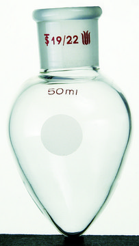 Synthware&#8482; pear shaped flask 25 mL, joint: ST/NS 19/22