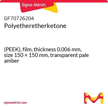 Polyetheretherketone (PEEK), film, thickness 0.006&#160;mm, size 150 × 150&#160;mm, transparent pale amber