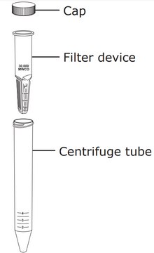 Amicon&#174; Ultra过滤器，50 kDa MWCO sample volume 4 mL, regenerated cellulose membrane, MWCO 50&#160;kDa