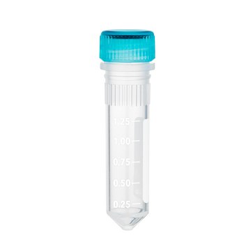 MTC&#8482; Bio ClearSeal&#8482; Graduated Screw Cap Microtubes capacity 2.0&#160;mL, sterile, cap, natural, conical bottom, pack of 1000&#160;ea (20 x bags 50 ea)