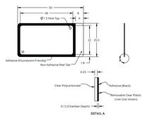 Grace Bio-Labs HybriWell-FL™ sealing system, Fluor-"friendly" adhesive chamber chamber volume 90-100 μL, L × W × thickness 22 mm × 40 mm × 0.12 mm, port diam. 1.5 mm