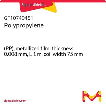 聚丙烯 (PP), metallized film, thickness 0.008 mm, L 1 m, coil width 75 mm