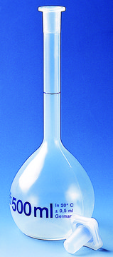 BRAND&#174; volumetric flask PMP (TPX) clear capacity 25&#160;mL, neck joint: ST/NS 10/19, polypropylene stopper