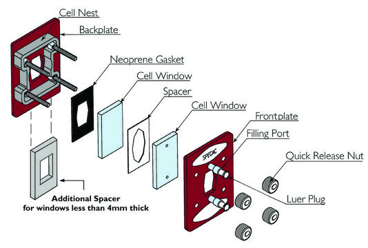 Specac&#174; Omni Cell windows CaF2, 41mm x 23mm x 4mm, for Omni Cell