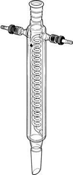 Ace double-jacketed coiled condenser with Ace-Thred&#8482; hose connections jacket L 250&#160;mm