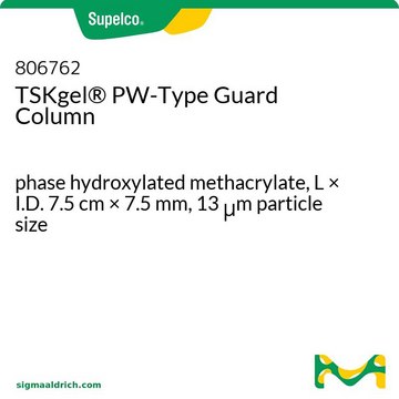 TSKgel&#174; PW-Type Guard Column phase hydroxylated methacrylate, L × I.D. 7.5&#160;cm × 7.5&#160;mm, 13&#160;&#956;m particle size