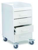 Compact 4 Drawer Locking Cart black (drawers)