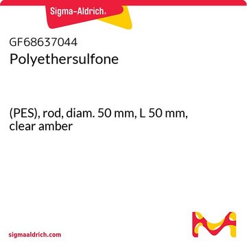 Polyethersulfone (PES), rod, diam. 50 mm, L 50 mm, clear amber
